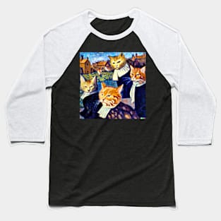 Van Gogh's Cats Baseball T-Shirt